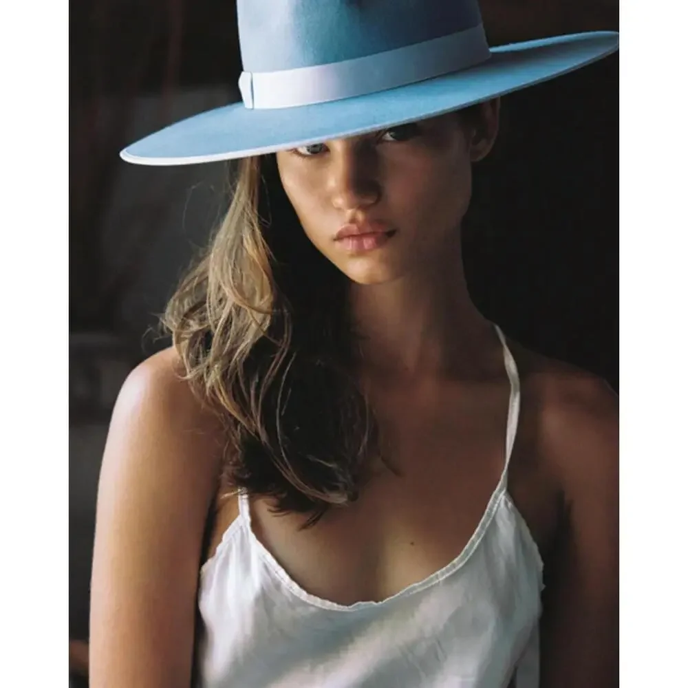 Lack Of Color Powder Blue Wide Brim Fedora